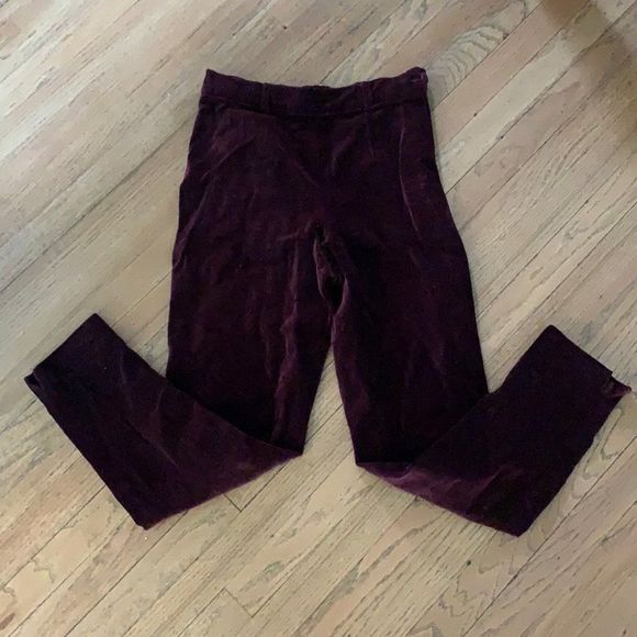 ๐ 5/$25 Vintage 1990s velour velvet burgundy slim high rise pants - Picture 1 of 8